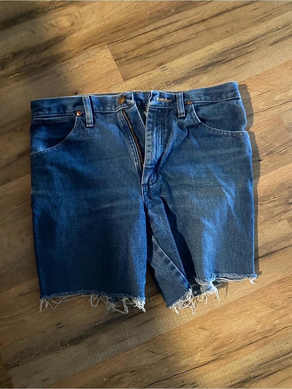Wrangler Blue Denim Cutoff Shorts